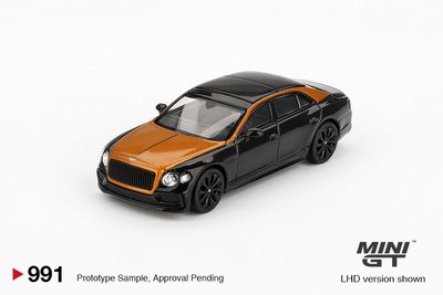 1:64 Bentley Flying Spur, Orange Flame/Onyx, 2024 (LHD) - MINI GT