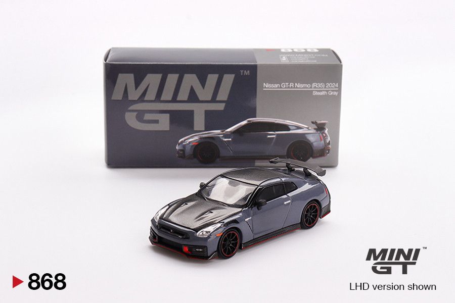 1:64 Nissan GT-R Nismo 2024 NISMO, Stealth Gray, 2024 (LHD) - MINI GT