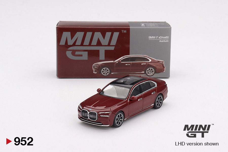 1:64 BMW i7 xDrive60 Aventurin, Red, 2023 (LHD) - MINI GT