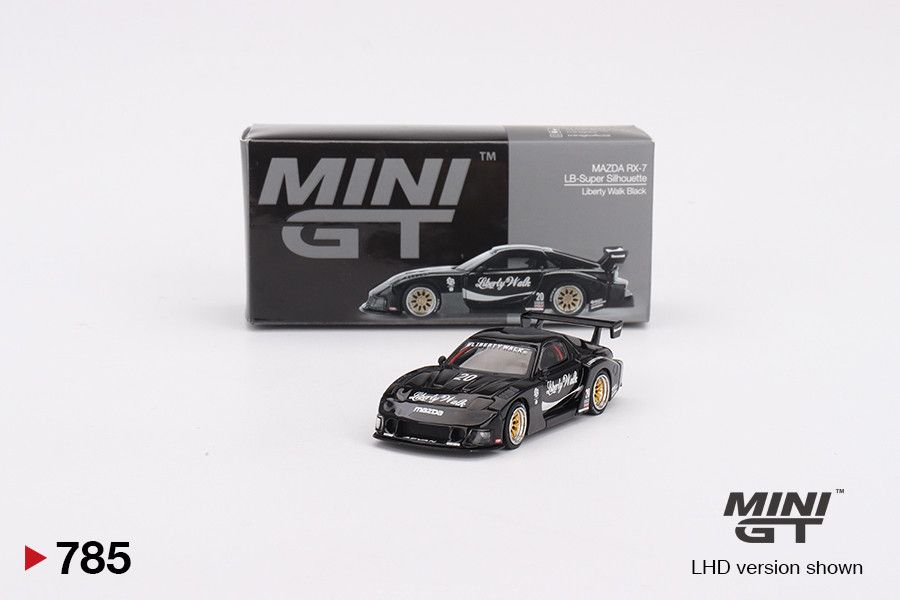 1:64 Mazda RX-7 LB-Super Silhouette Liberty Walk Black 2023 (LHD) - MINI GT