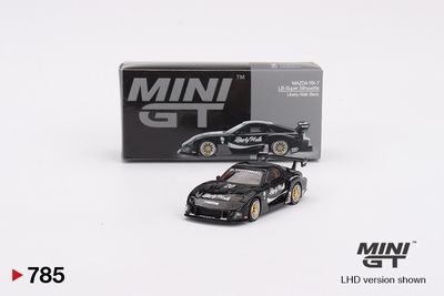 1:64 Mazda RX-7 LB-Super Silhouette Liberty Walk Black 2023 (LHD) - MINI GT