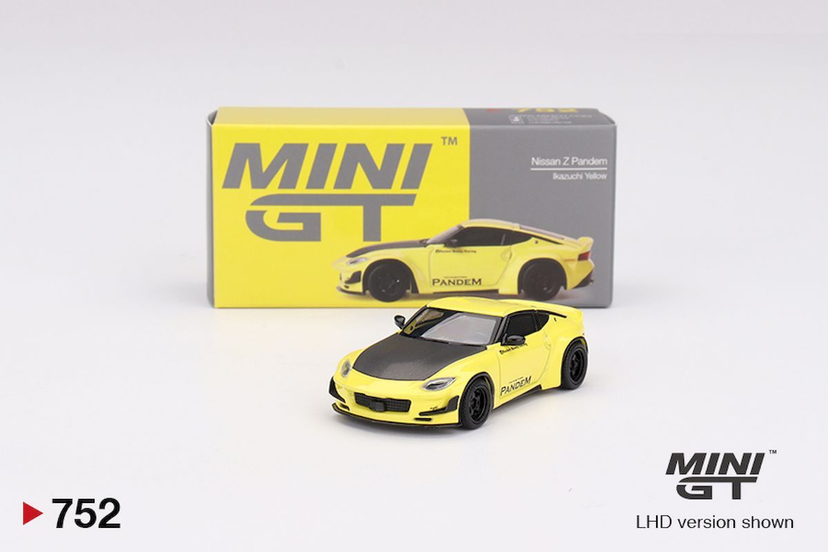 1:64 Nissan Z Pandem Ikazuchi Yellow 2024 (LHD) - MINI GT