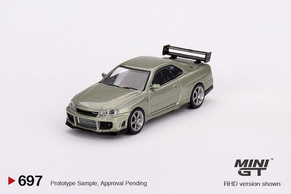 1:64 Nissan Skyline GT-R (R34) Tommykaira R-z Millenium Jade 1999 (RHD) - MINI GT
