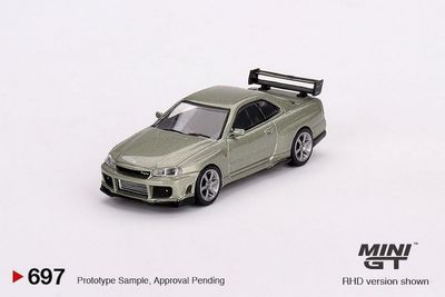1:64 Nissan Skyline GT-R (R34) Tommykaira R-z Millenium Jade 1999 (RHD) - MINI GT