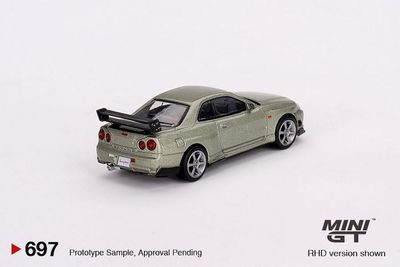 1:64 Nissan Skyline GT-R (R34) Tommykaira R-z Millenium Jade 1999 (RHD) - MINI GT