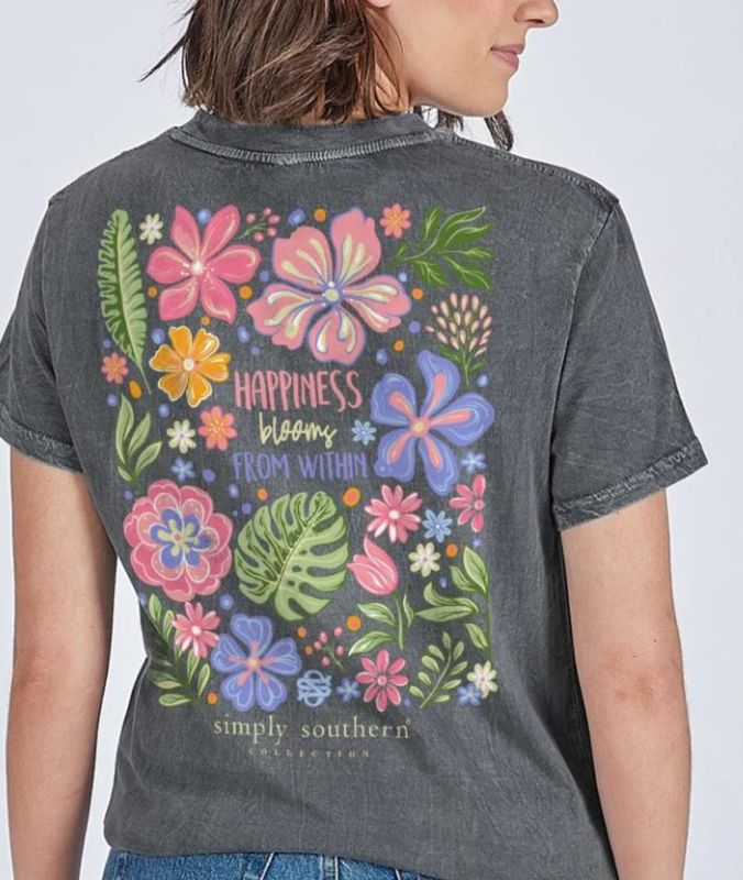 Happiness Blooms Washed Tee
