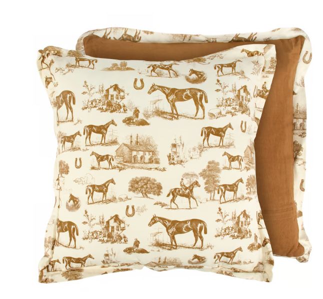 Vintage Horse Toile Pillow