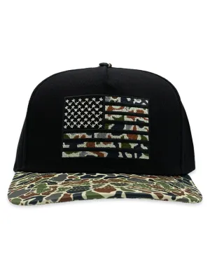 Black Camo Flag Hat