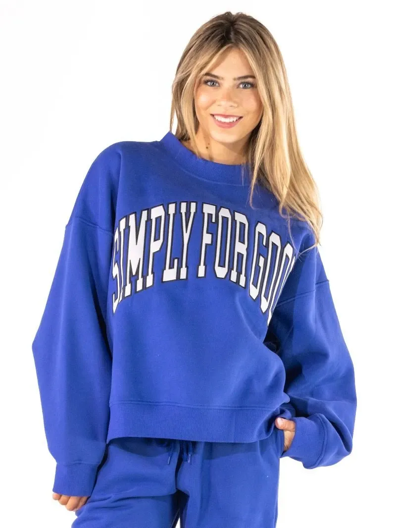 Royal/White Mockneck