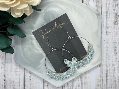 Arabesque SeaFoam Leaves - Scalloped Hoops