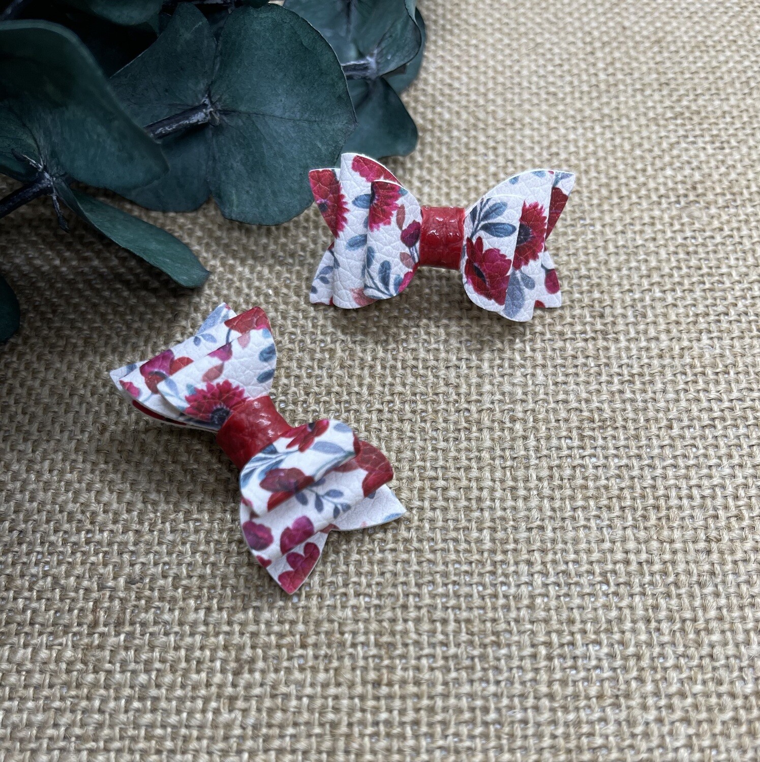 Red Floral - Micro Bow SET