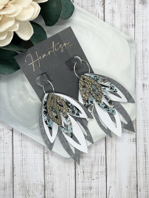 Silver/White/Bronze/Abstract - INTERCHANGEABLE Boho Leaves