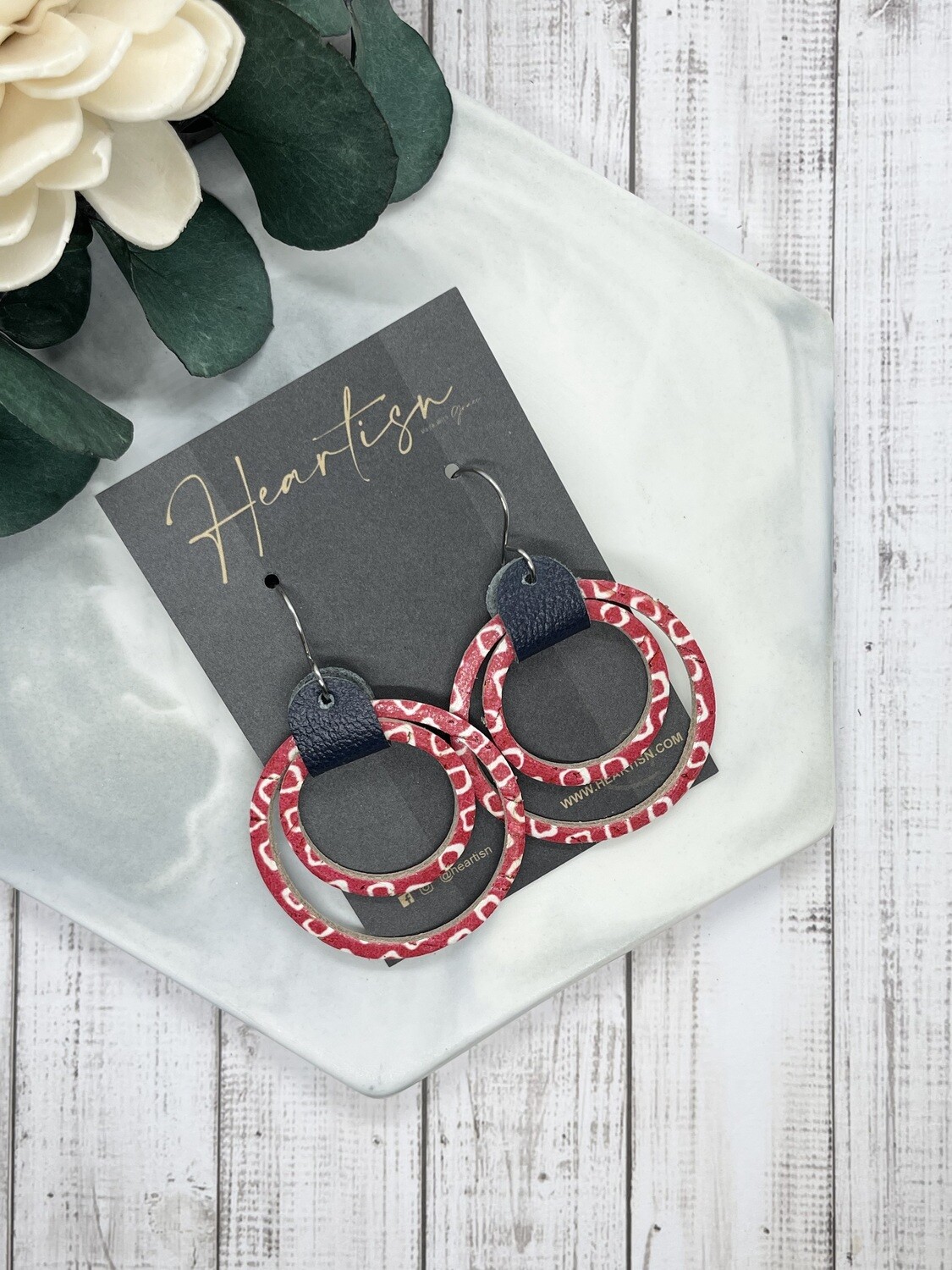 Red/White/Navy - Double Hoops