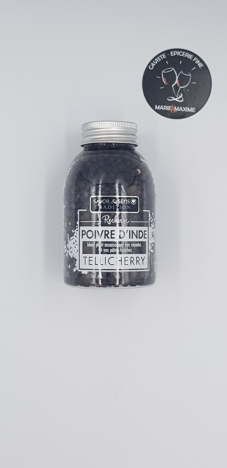 Recharge poivre Tellichery d Inde Savor et sens 145gr