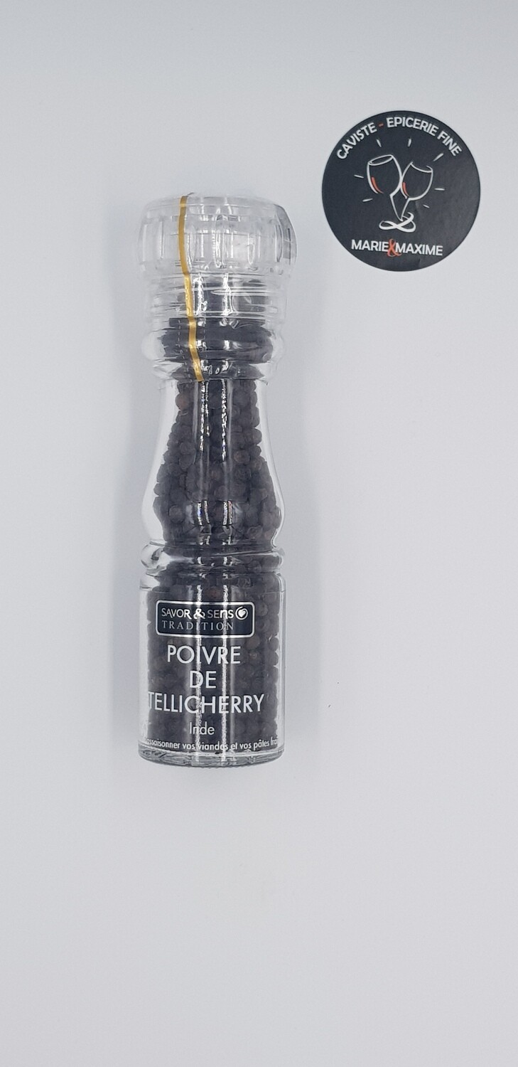 Petit moulin Poivre Tellicherry d Inde Savor et sens 75 gr