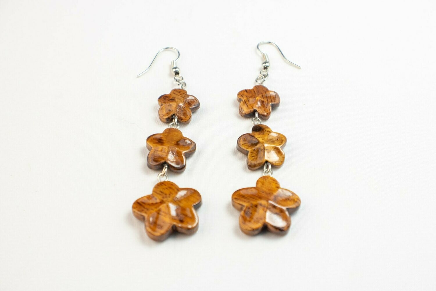 Plumeria Koa Dangle Earrings