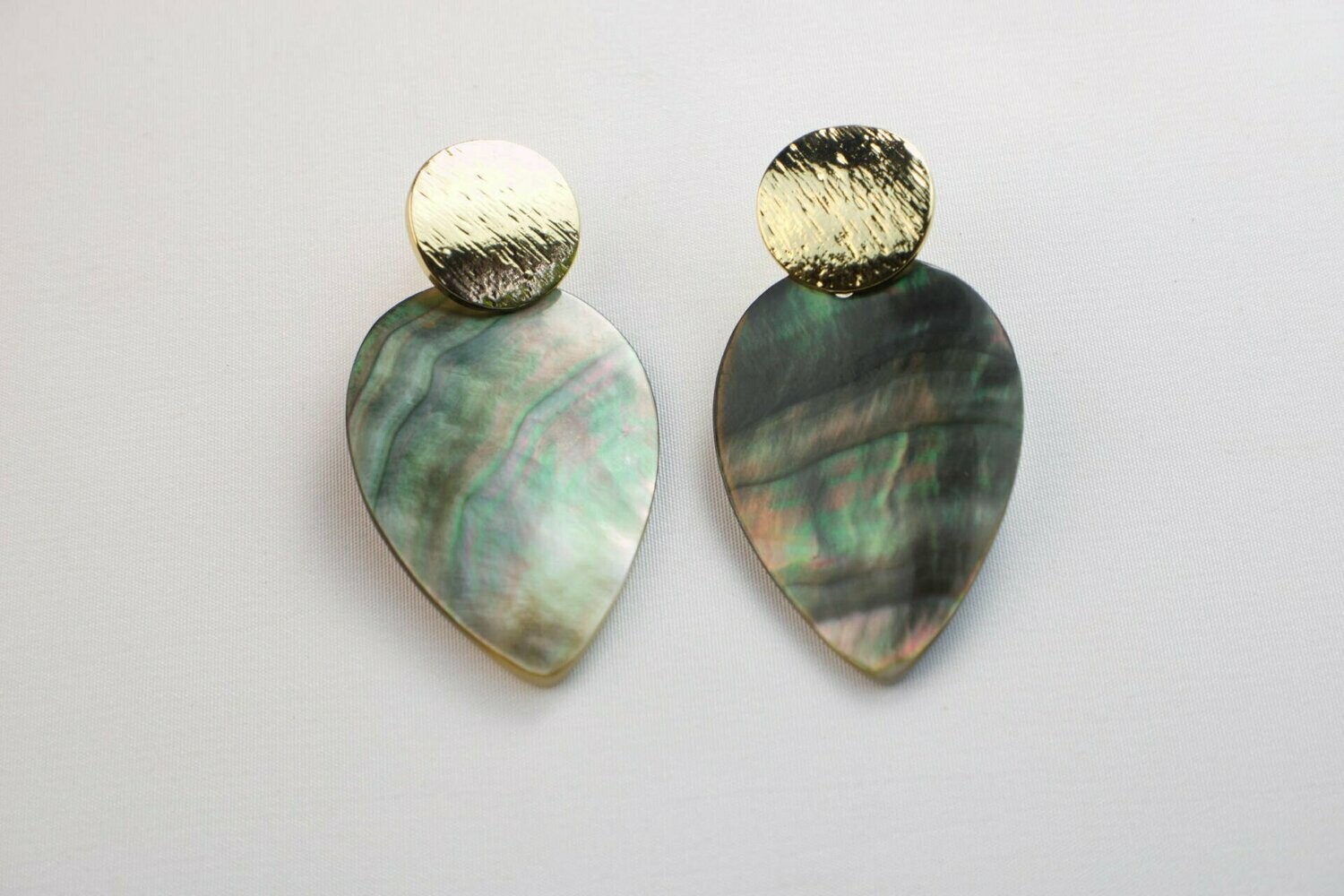 Mother of Pearl & Gold Plated Teardrop Earrings