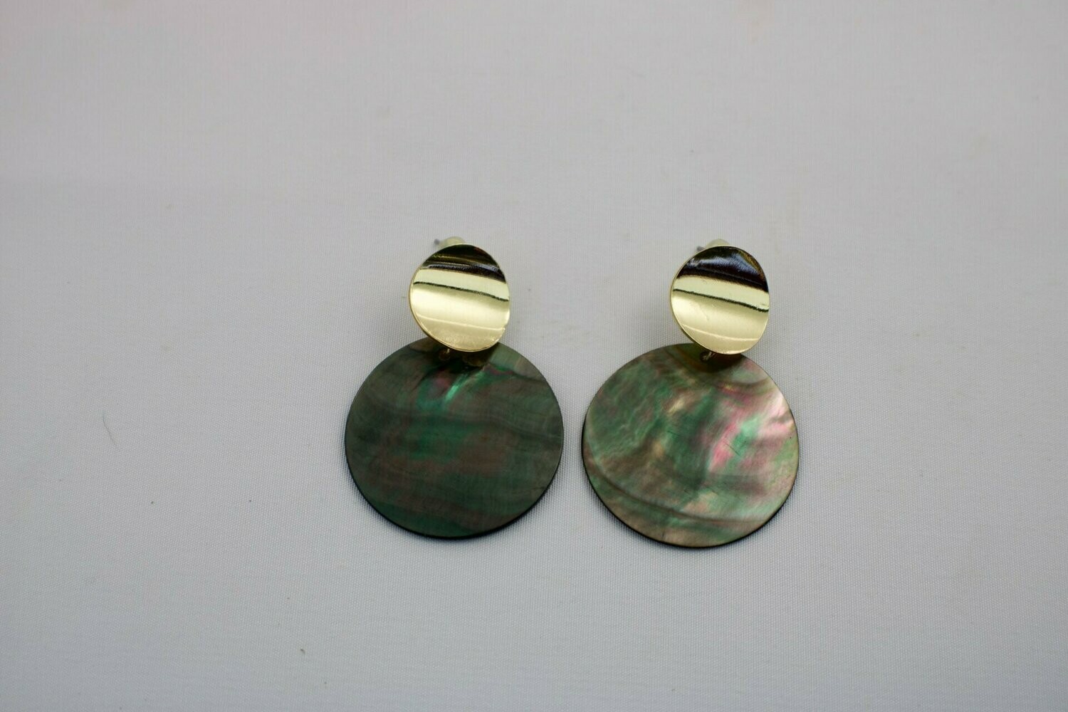 Mother of Pearl & Gold Plated Round Earrings