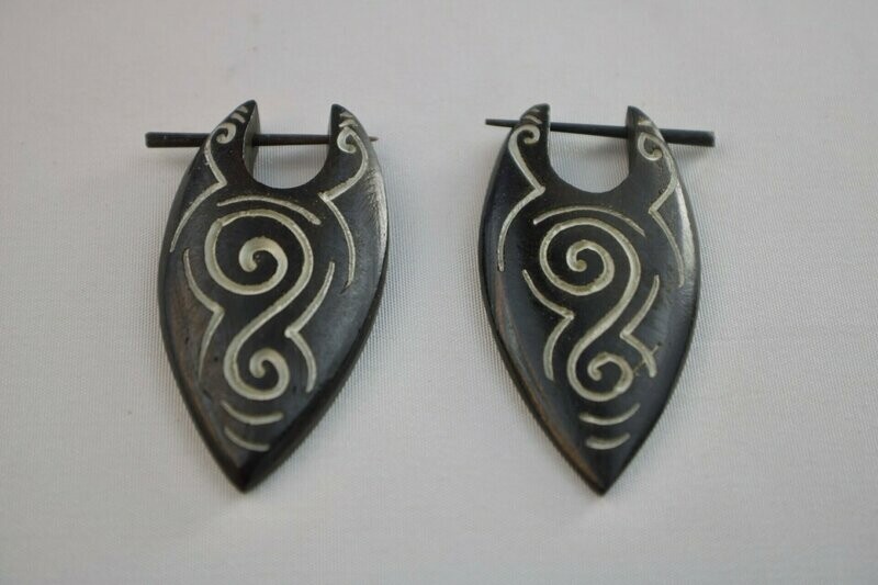 Bone Tribal Eardrop Stick Earrings