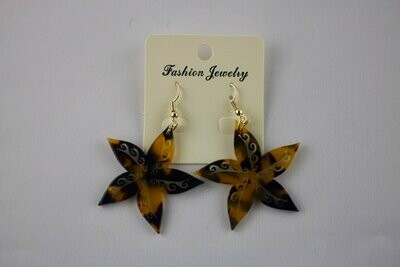 Faux tortoise/turtle shell Acrylic starfish dangle earrings