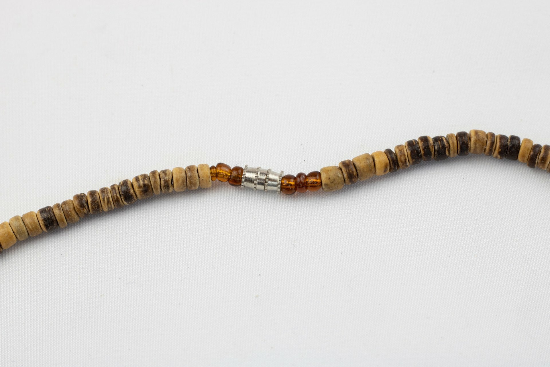 Fossilized Mako Shark Tooth on Coconut Bead Necklace