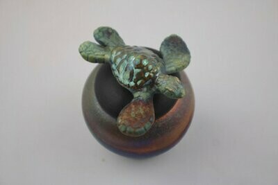 Raku Turtle Dream Jar