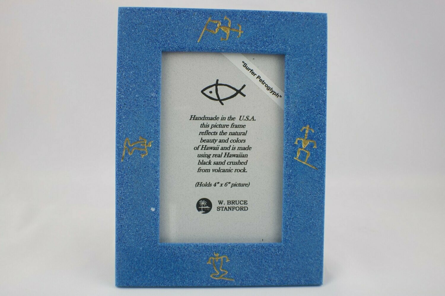 Sand Petroglyph Frame, Color: Blue Surfer Petroglyph
