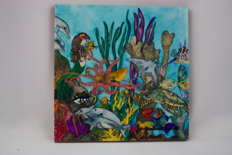 Tropical Decorative Ceramic Tiles or Trivet "Kyla Rose" (3 sizes)
