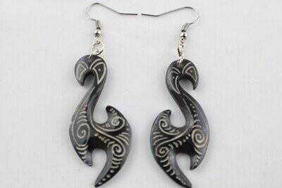 Bone Tribal Maori Style Dangle Earrings