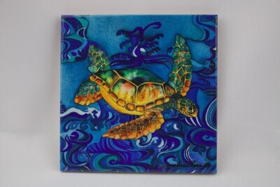 Tropical Decorative Ceramic Tile or Trivet "Turtle" (3 sizes)