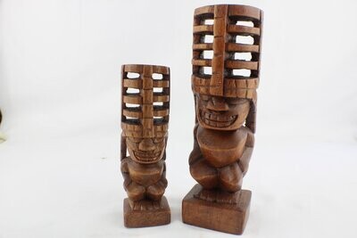 Hand Carved Hawaiian Kanaloa Tiki (3 Sizes)
