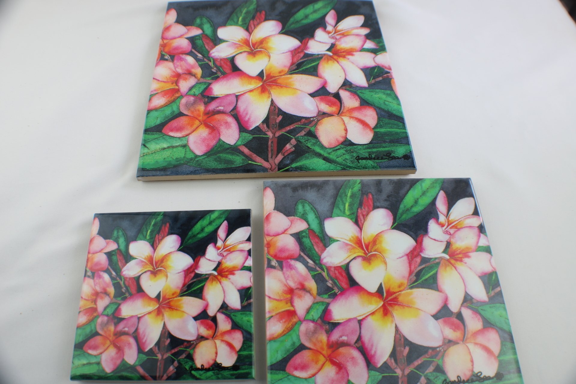 Tropical Decorative Ceramic Tile or Trivet 