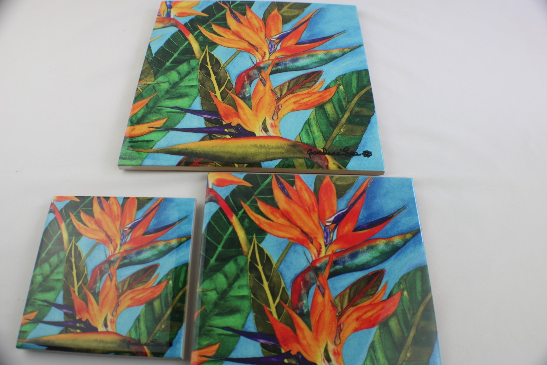 Tropical Decorative Ceramic Tile or Trivet 