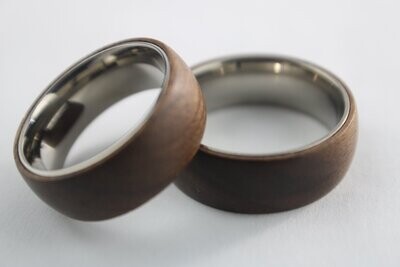 Koa and Titanium Ring 8mm