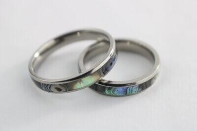 Titanium and Abalone Shell Ring 4mm