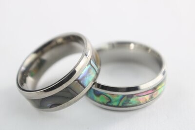 Titanium and Abalone Shell Ring 8mm