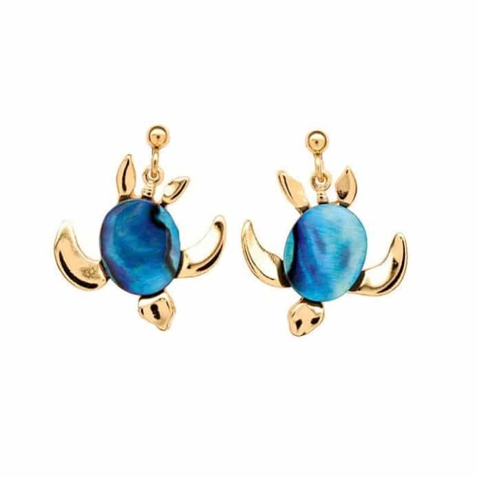 Sea Turtle Earrings  - Palladium or 22K Gold Plate