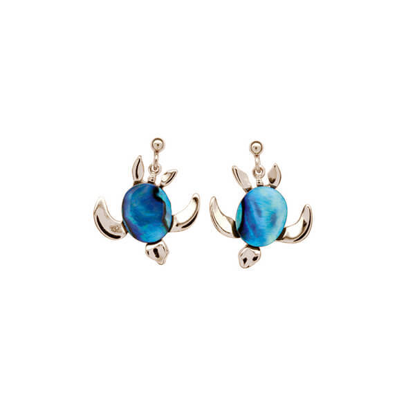 Sea Turtle Earrings  - Palladium or 22K Gold Plate