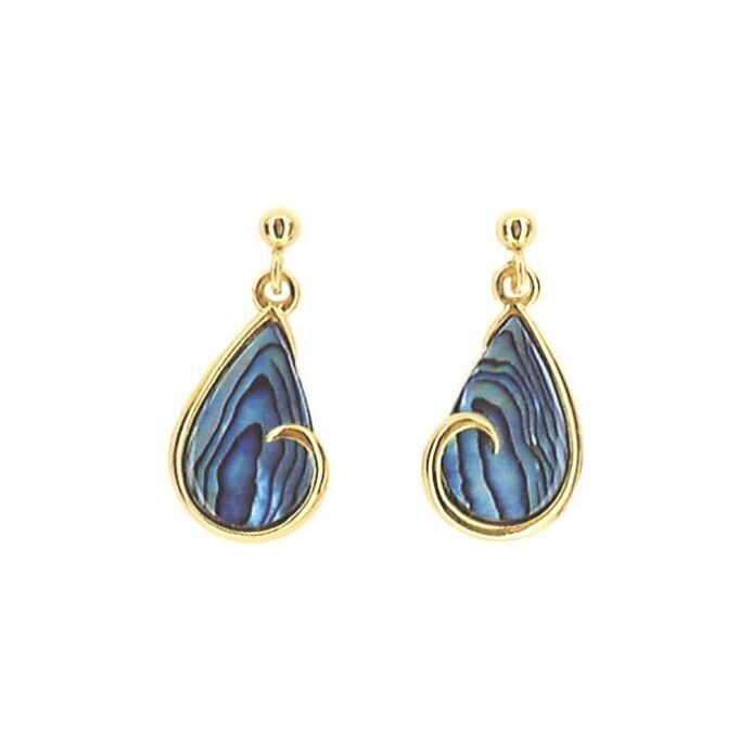 Teardrop Swirl Dangle Earrings - Palladium or 22K Gold Plate
