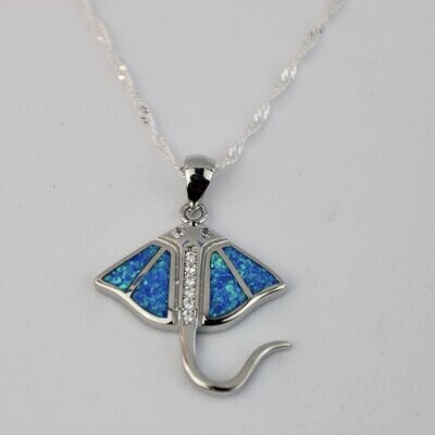 Fire Opal Stingray Necklace w/chain