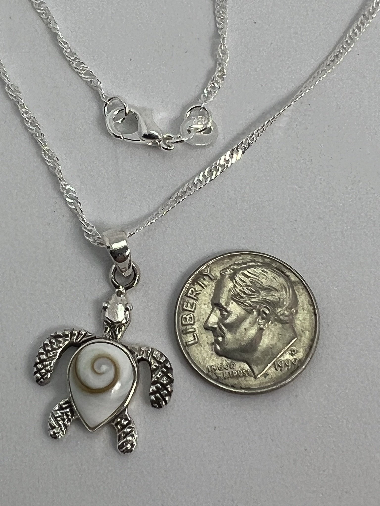 Shiva Eye Shell Turtle Silver Necklace