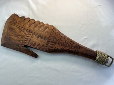 Hawaiian-Polynesian Hand Carved Wood War Club 20" Style 1