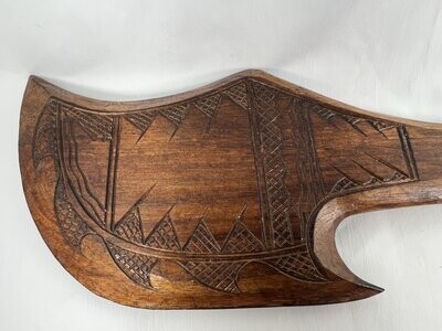 Hawaiian-Polynesian Hand Carved Wood War Club 20" Style 2