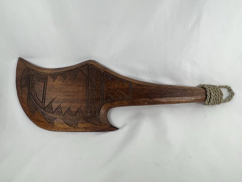 Hawaiian-Polynesian Hand Carved Wood War Club 20" Style 2