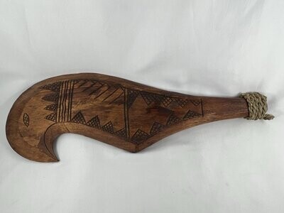 Hawaiian-Polynesian Hand Carved Wood War Club 20" Style 6