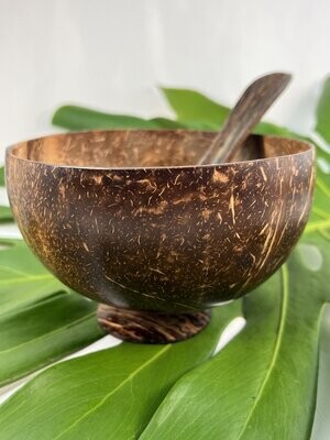 Coconut Shell Bowl with Coconut Wood Spoon
