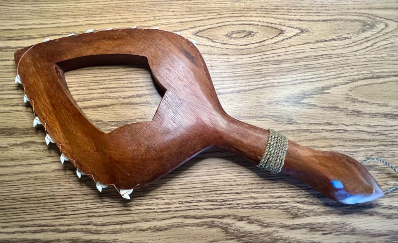 Hawaiian-Polynesian Handmade Replica War Club with Shark Teeth 20"