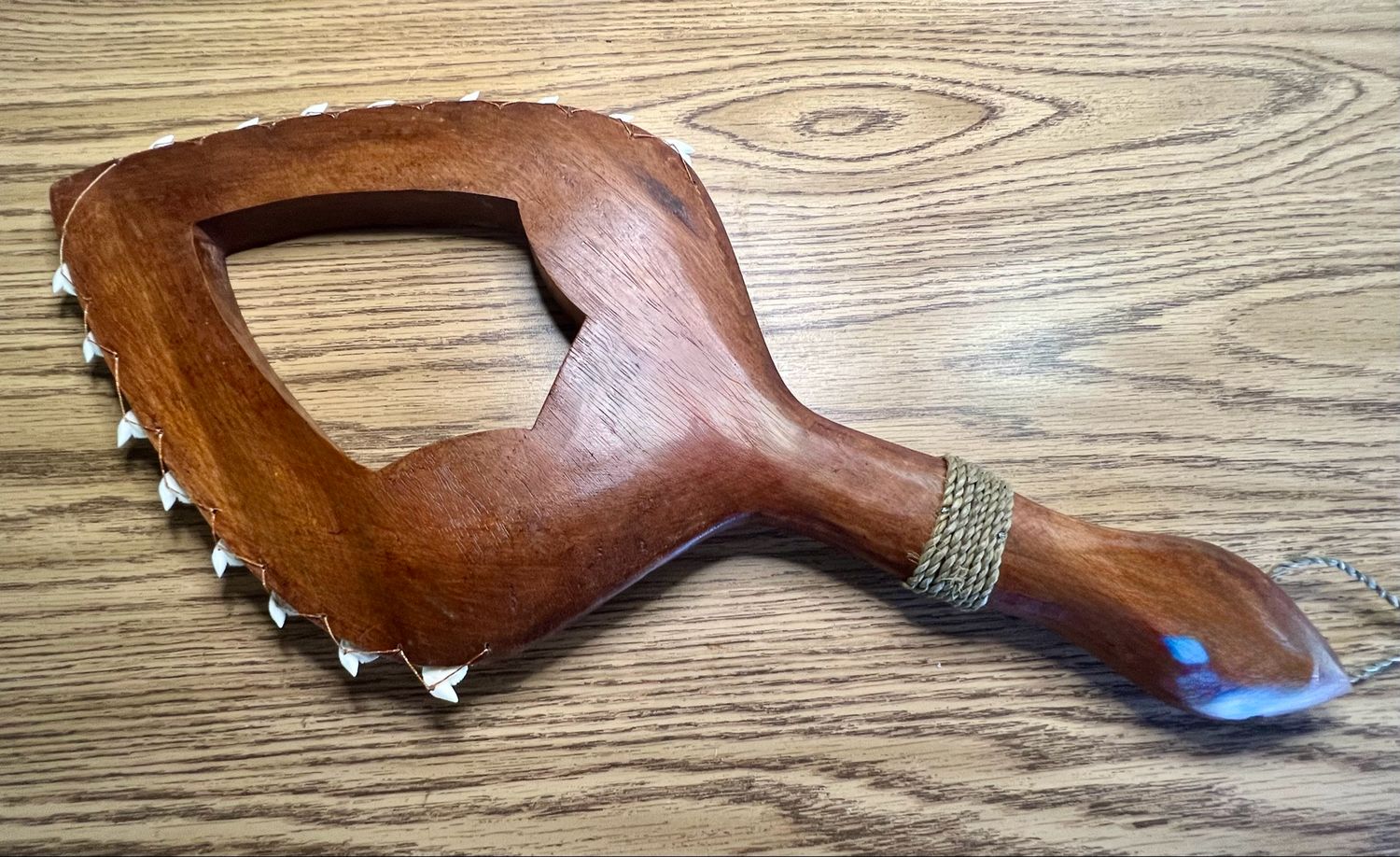Hawaiian-Polynesian Handmade Replica War Club with Shark Teeth 20"