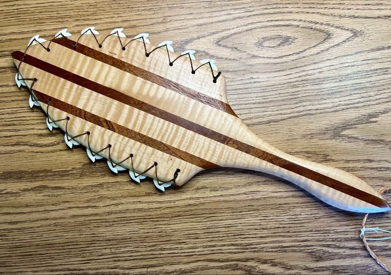 Hawaiian War Club "Lei O Mano" with Real Tiger Shark Teeth 20"