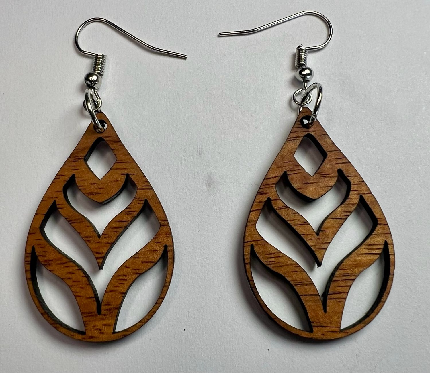 Hanai Teardrop Koa Dangle Earrings